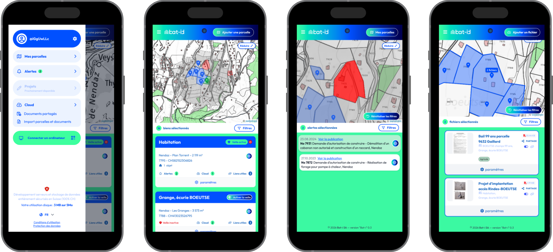 Aperçu de l’application Bat-ID sur smartphone